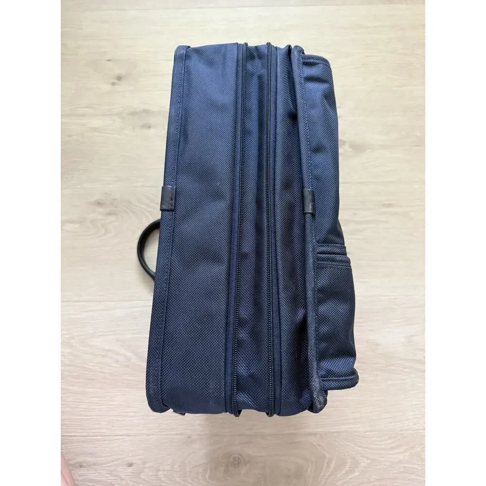 Tumi Alpha 26141 Gen 4 Expandable Organizer Briefcase Navy Blue Nylon w/ Strap